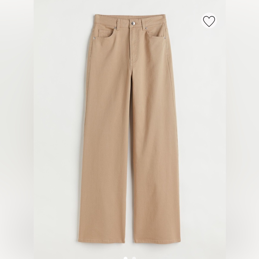 Wide leg twill pants